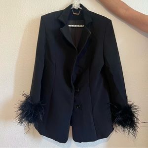 NWT House of CB ESME Feather Oversized Blazer